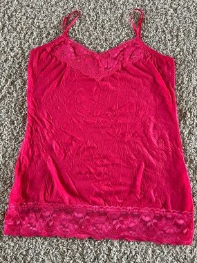 Maurices Hot Pink Lace-Trim Camisole